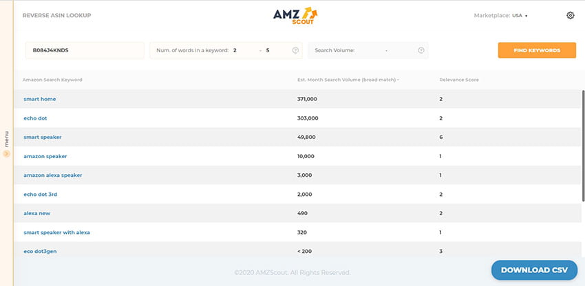 Reverse ASIN Lookup